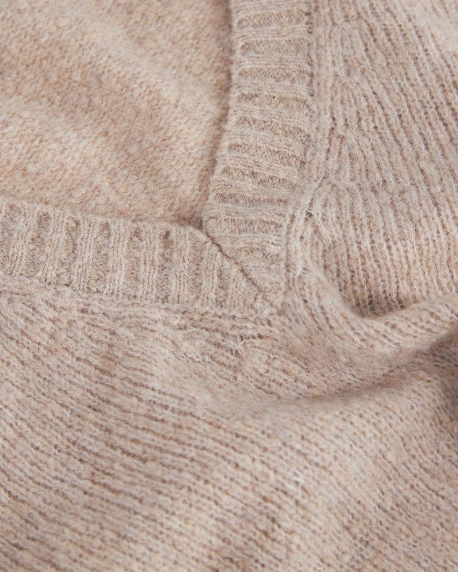 Scaglione V NECK OVER PUFFED CASHMERE BEIGE Offerta Anniversario
