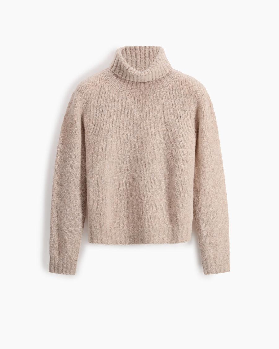 Scaglione TURTLE NECK SEAMLESS PUFFED BEIGE Vendita calda