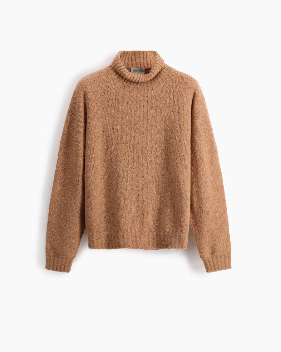 Scaglione TURTLE NECK OVER PUFFED CASHMERE CAMEL Online Outlet