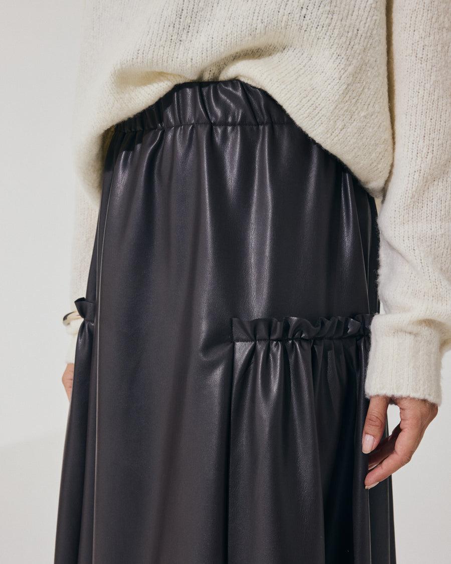 Scaglione SKIRT LUNGA CON ARRICCIO ECOPELLE MORO Offerte giornaliere