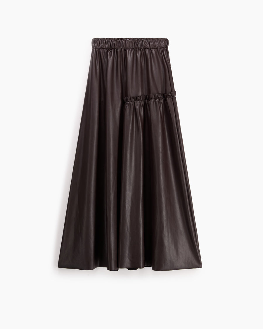 Scaglione SKIRT LUNGA CON ARRICCIO ECOPELLE MORO Offerte giornaliere