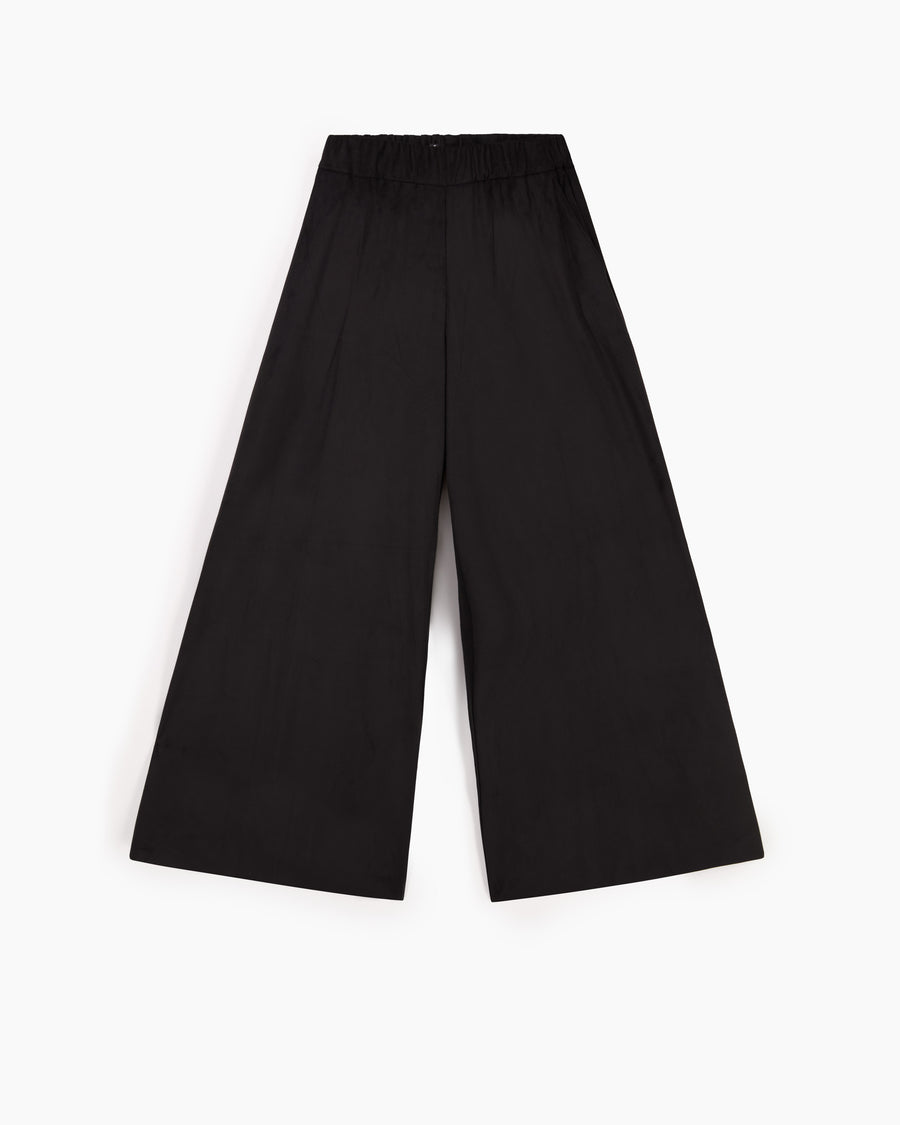 Scaglione PANT LARGO ECOSUEDE BLACK Rilascio limitato