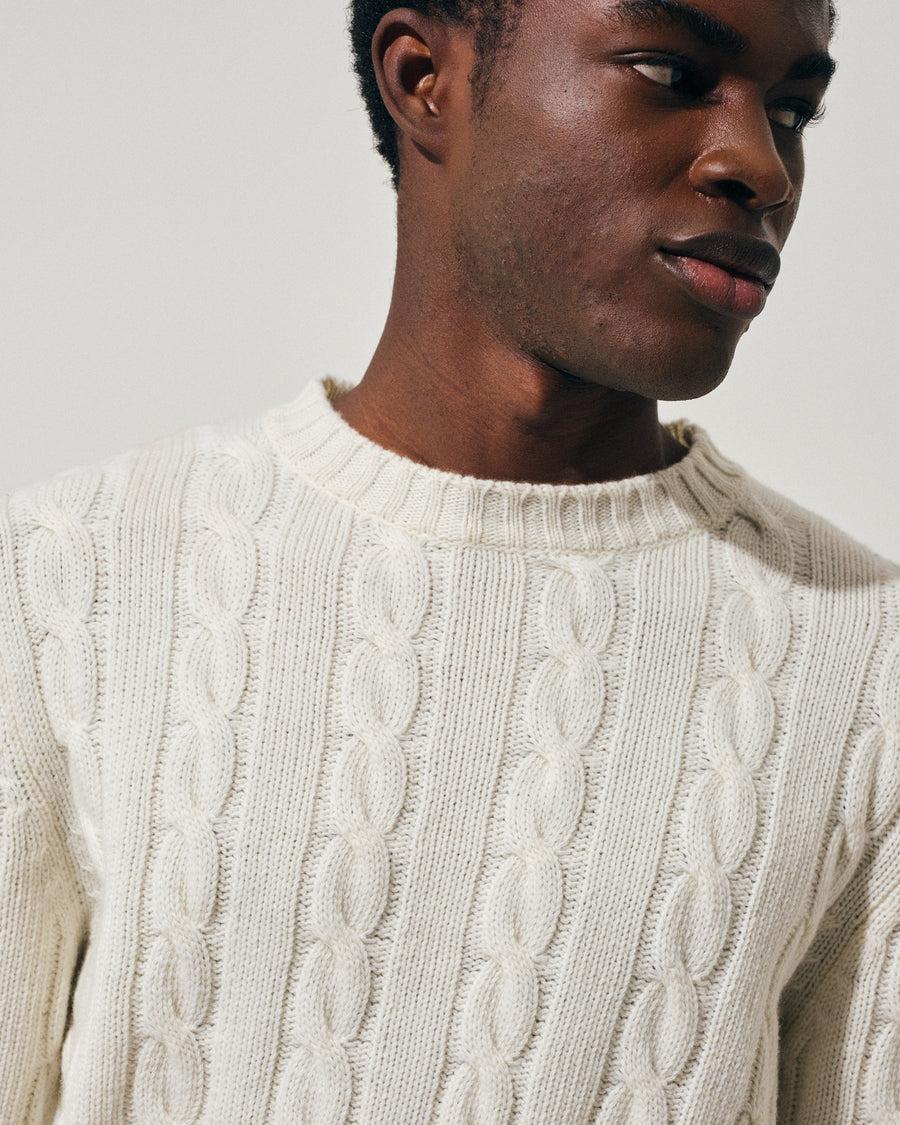 Scaglione ROUND NECK CABLES MIX CASH MILK Ultimi tre giorni