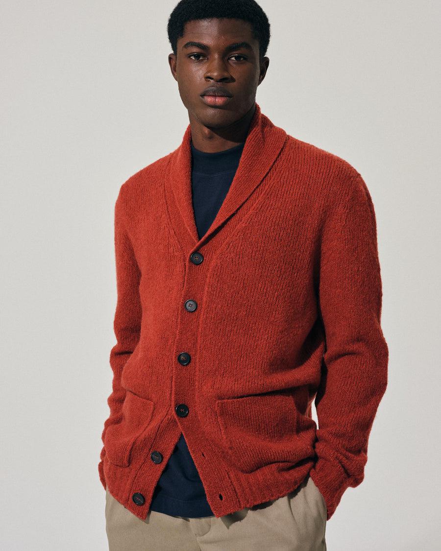 Scaglione CARDIGAN SCIALLE PUFFED CASHMERE CASHMERE RUST Promozione temporanea