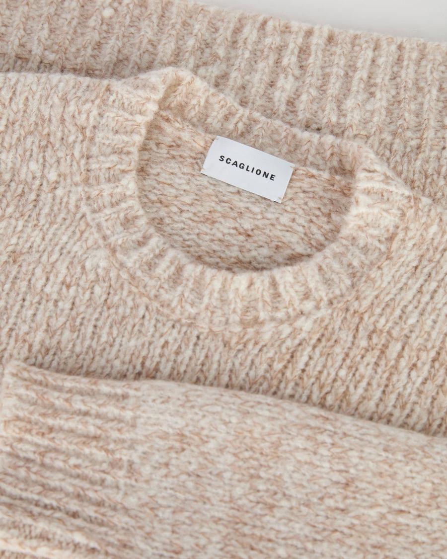 Scaglione ROUND NECK OVER MOULINE' CARAMEL Fino al 65% di sconto