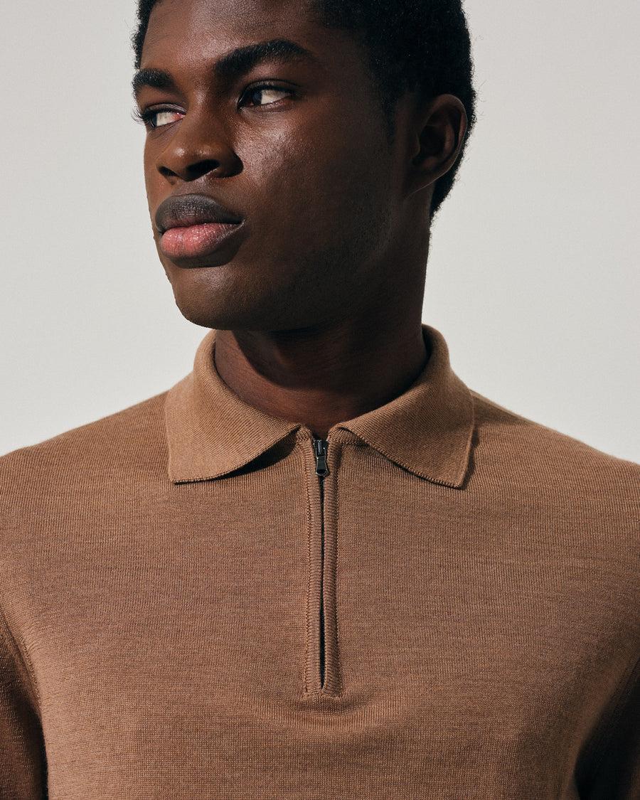 Scaglione POLO ZIP FINELUX CAMEL Only for today