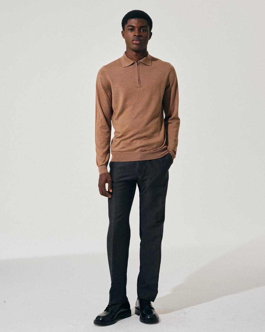 Scaglione POLO ZIP FINELUX CAMEL Only for today