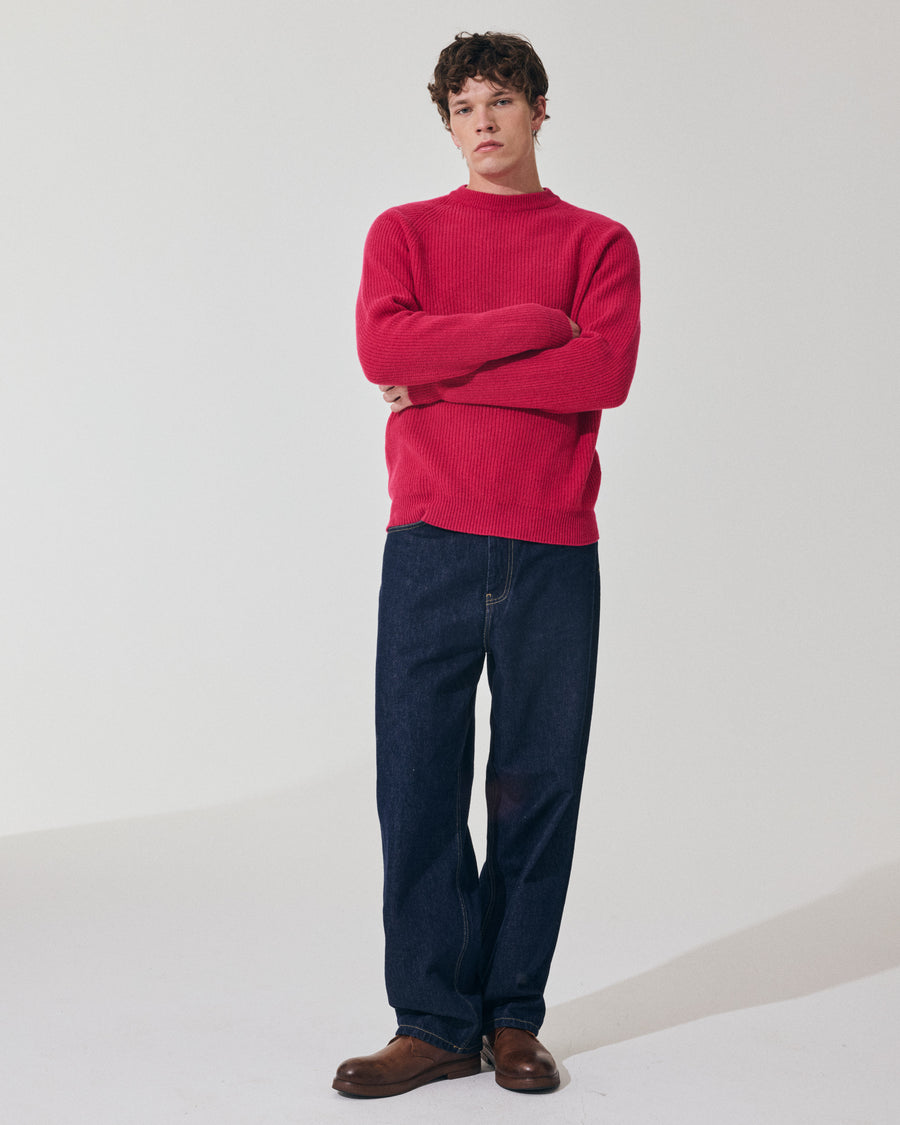Scaglione ROUND NECK FISHERMAN MIX CASH FUXIA Fino al 55% di sconto