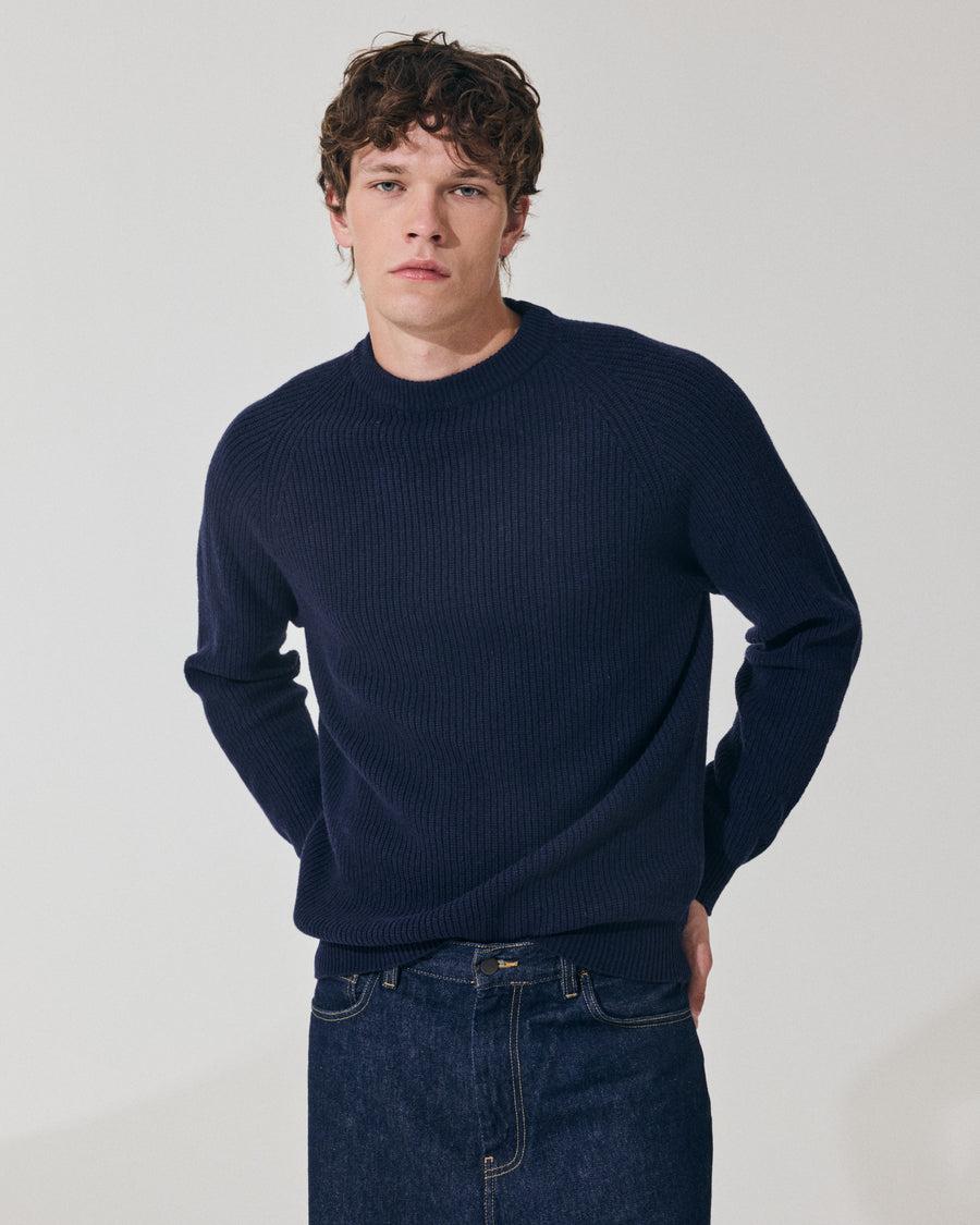 Scaglione ROUND NECK FISHERMAN MIX CASH NAVY Solo un giorno rimasto