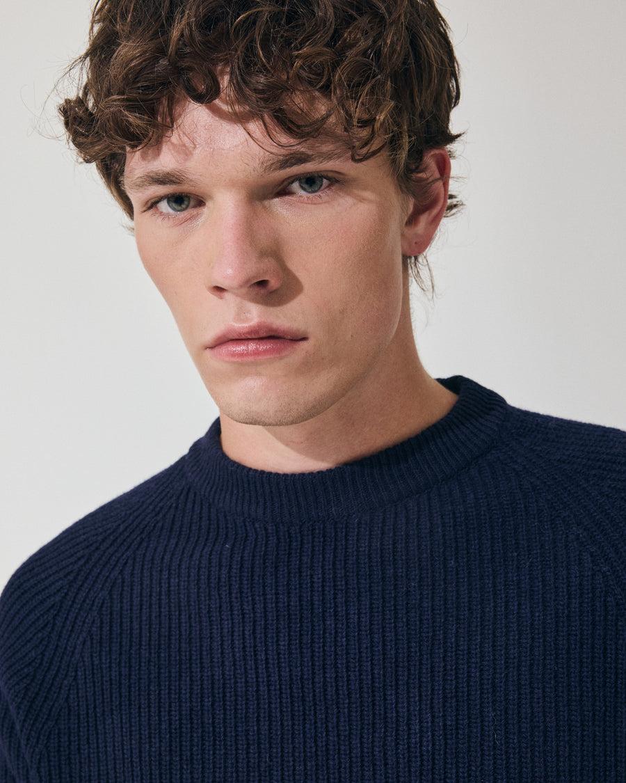 Scaglione ROUND NECK FISHERMAN MIX CASH NAVY Solo un giorno rimasto
