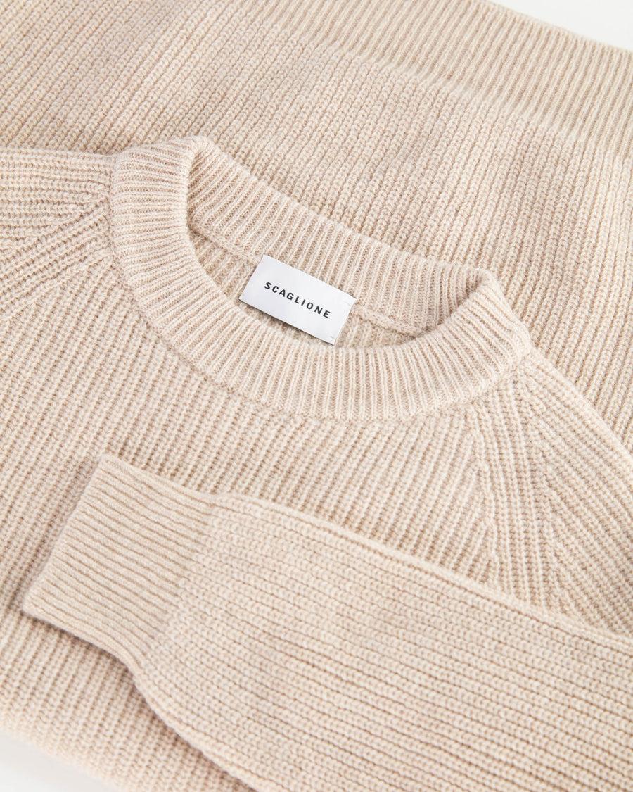 Scaglione ROUND NECK FISHERMAN MIX CASH SAND Super sconto