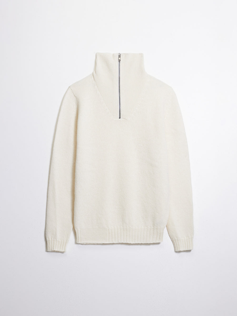 Scaglione MOCK NECK ZIP SOFTWOOL ICE In Linea