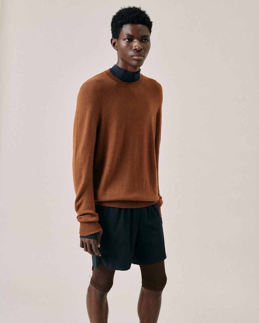 Scaglione ROUND NECK SEAMLESS MERINO RHUM Qualità