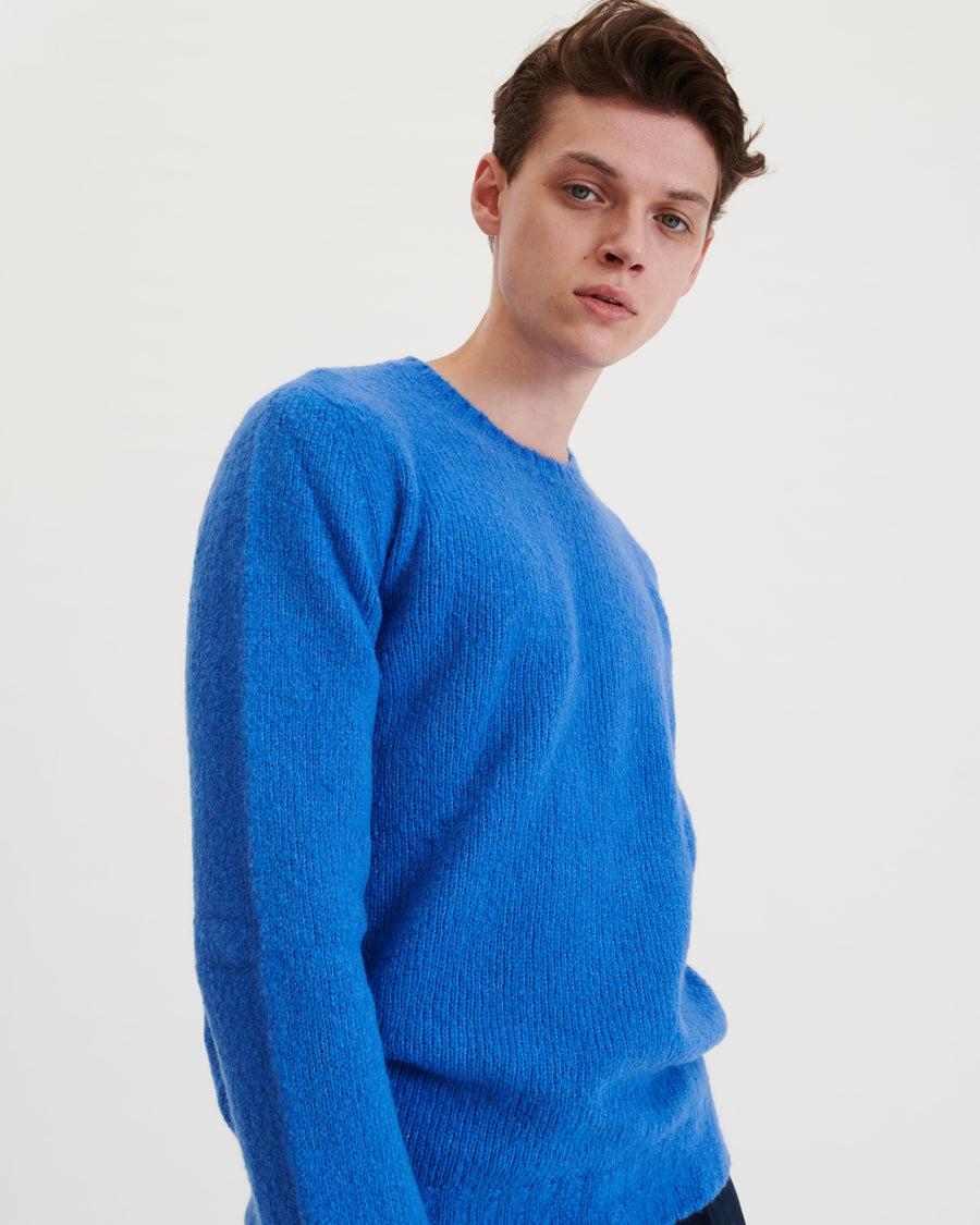 Scaglione ROUND NECK SEAMLESS PUFFED CASHMERE CORNFLOWER Economico