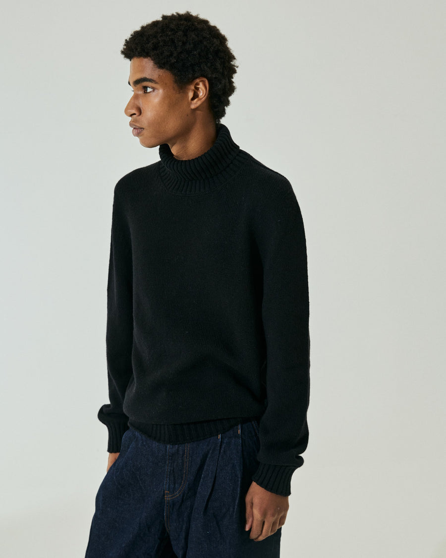 Scaglione TURTLE NECK SOFT HYBRD CASHMERE BLACK Negozio
