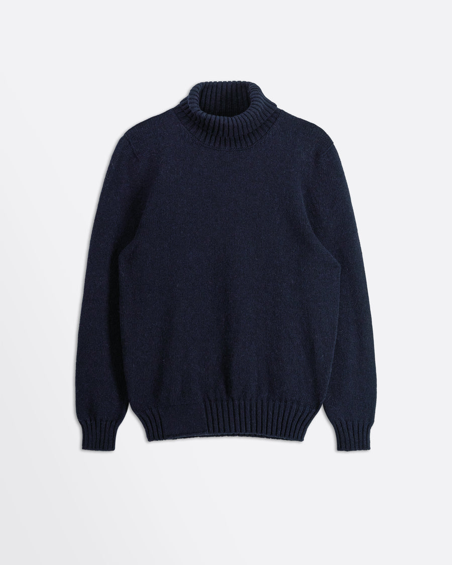 Scaglione TURTLE NECK SOFT HYBRD CASHMERE NAVY In Saldo