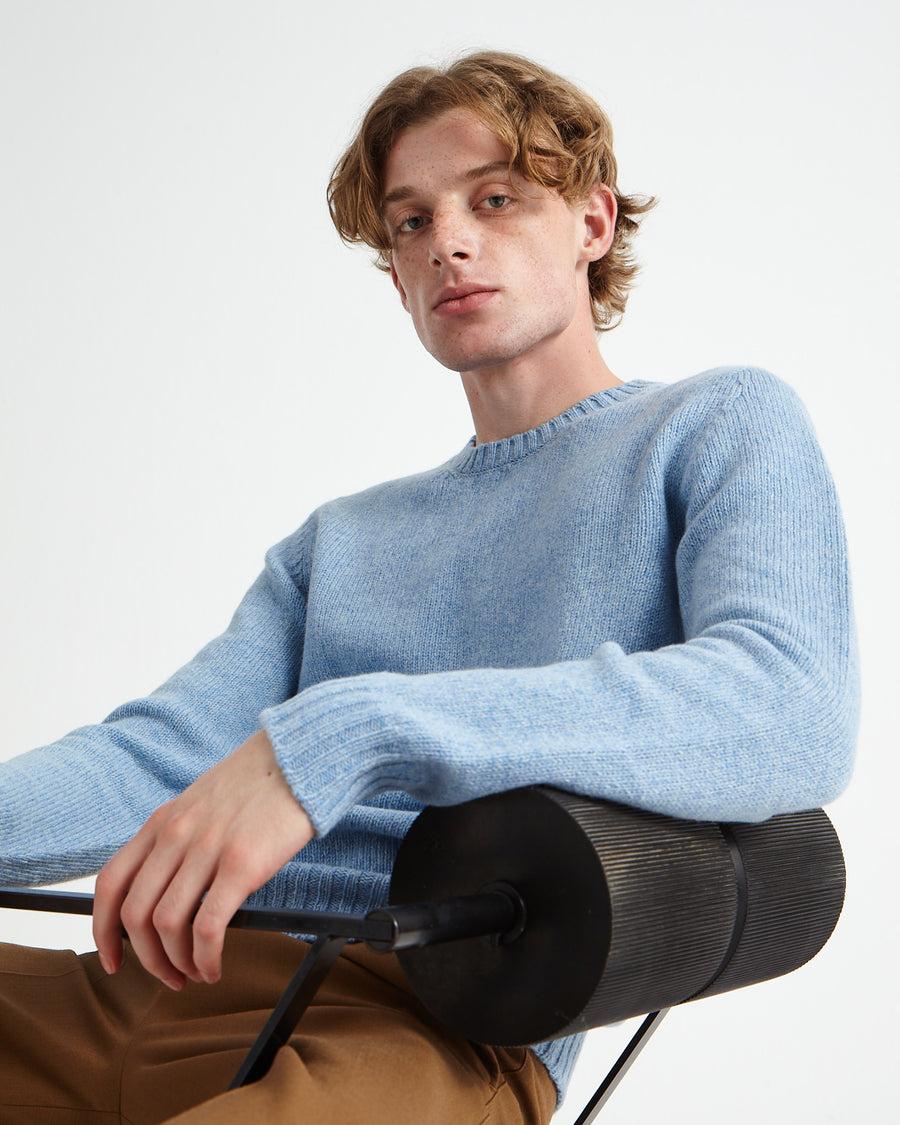 Scaglione ROUND NECK SEAMLESS SOFTWOOL BABYBLUE Black Friday