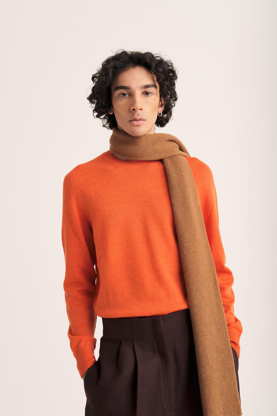 Scaglione ROUND NECK SEAMLESS MERINO CARROT Online Outlet