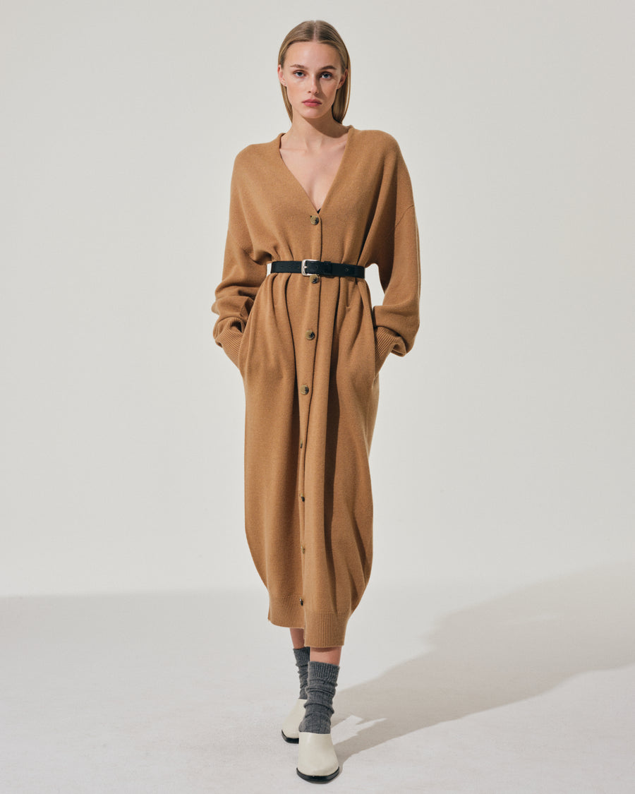 Scaglione CARDIGAN LUNGO SEAMLESS CARAMEL Bestseller