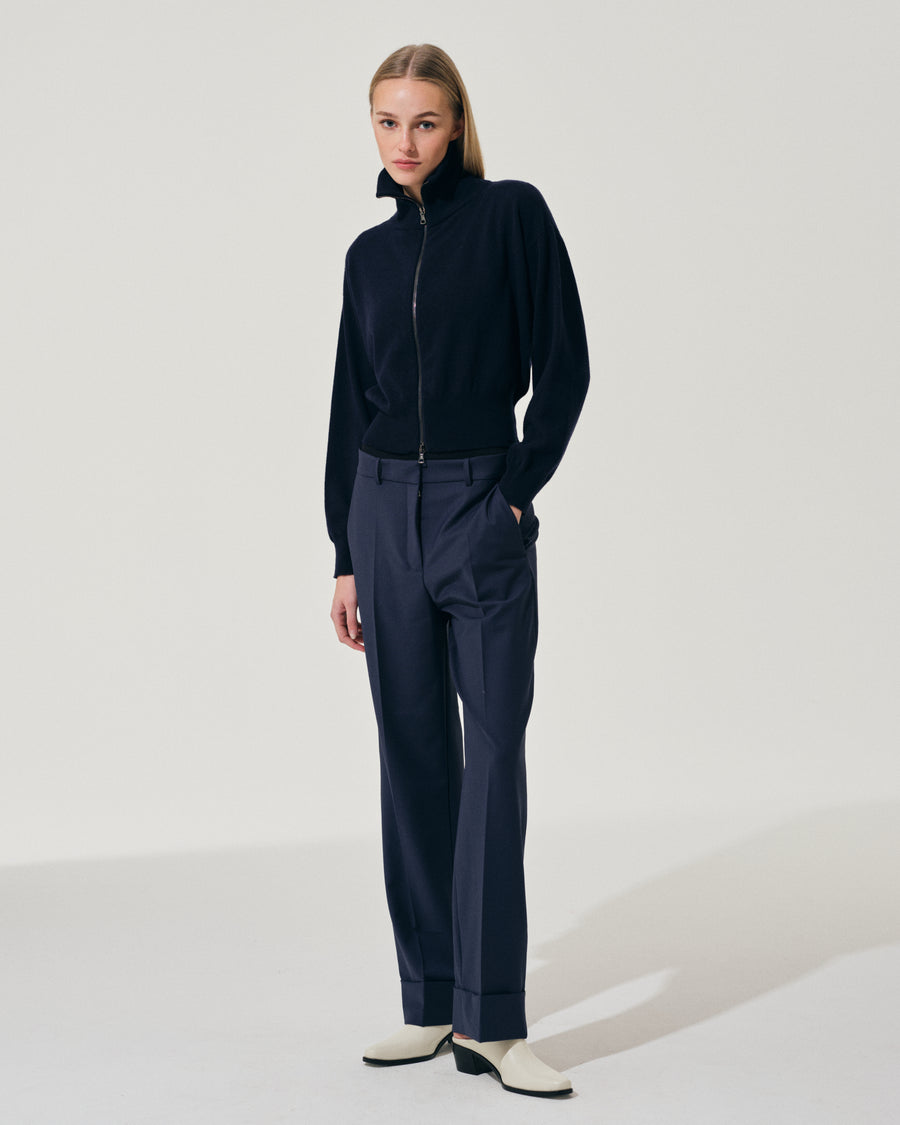 Scaglione BOMBER ZIP CASH BLEND NAVY Prezzo basso