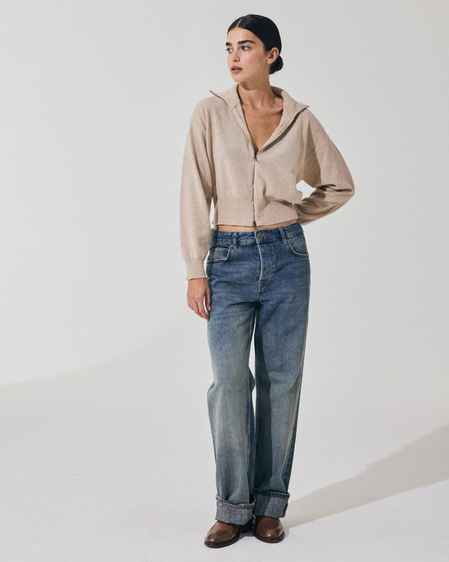 Scaglione BOMBER ZIP CASH BLEND SAND Super Saving Price