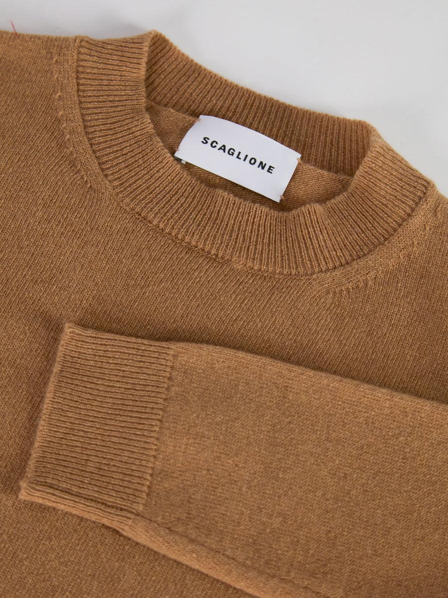 Scaglione ROUND NECK BASIC CASH BLEND CARAMEL Ultimi due giorni