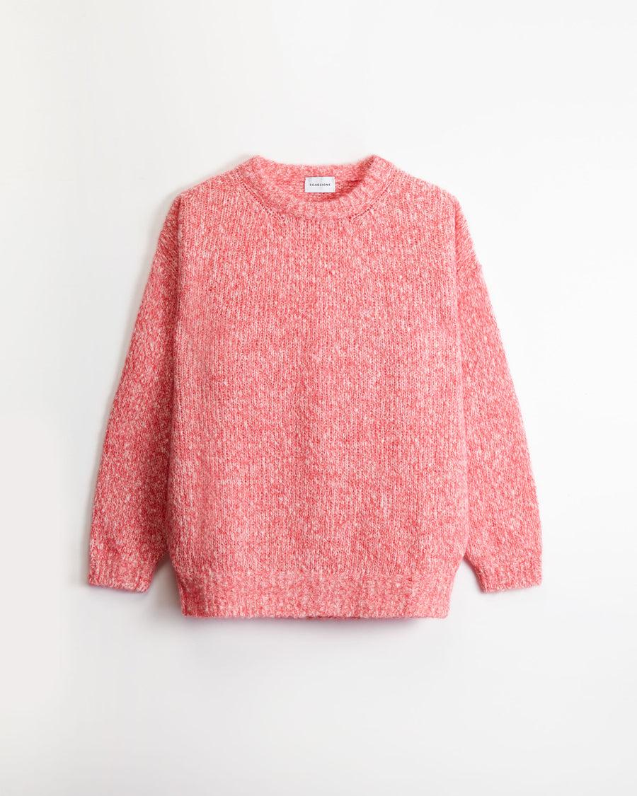 Scaglione ROUND NECK OVER MOULINE' MAGENTA Promozione temporanea