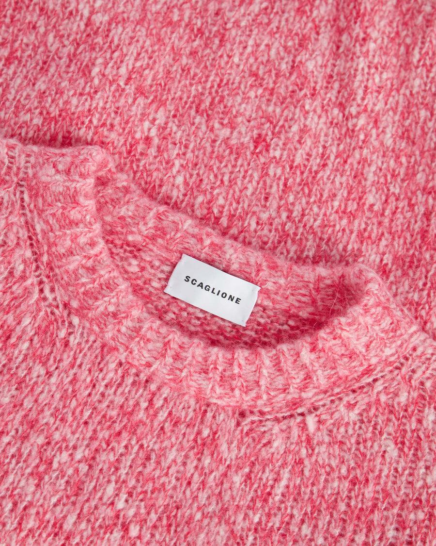 Scaglione ROUND NECK OVER MOULINE' MAGENTA Promozione temporanea