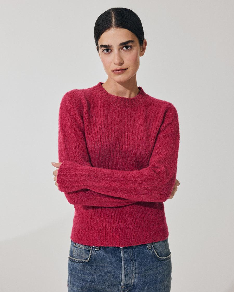 Scaglione ROUND NECK SLIM PUFFED CASHMERE SEAMLESS DAHLIA Fino al 50% di sconto