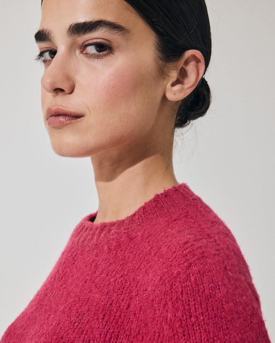 Scaglione ROUND NECK SLIM PUFFED CASHMERE SEAMLESS DAHLIA Fino al 50% di sconto
