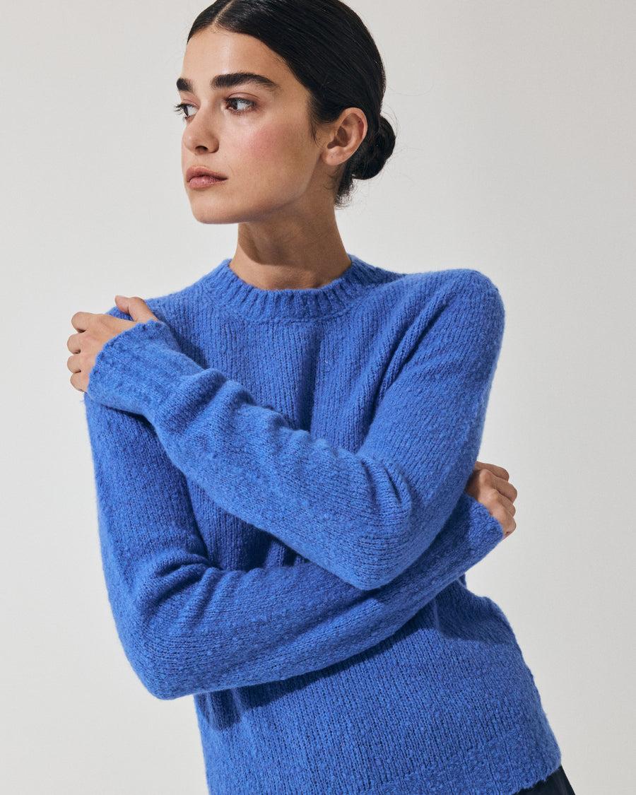 Scaglione ROUND NECK SLIM PUFFED CASHMERE SEAMLESS CORNFLOWER Fino al 60% di sconto