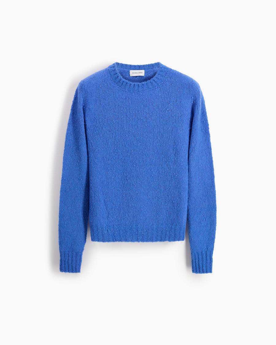 Scaglione ROUND NECK SLIM PUFFED CASHMERE SEAMLESS CORNFLOWER Fino al 60% di sconto