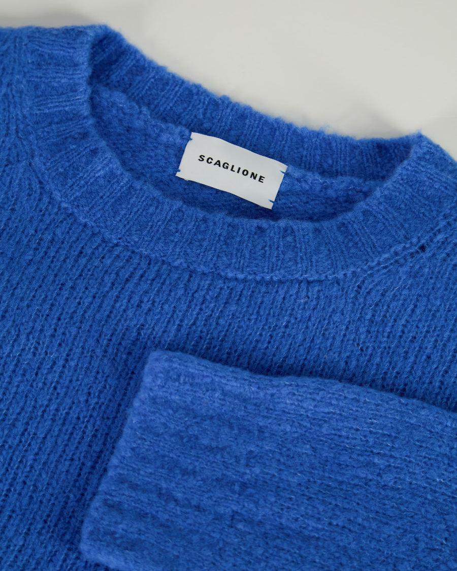 Scaglione ROUND NECK OVER PUFFED CASHMERE CORNFLOWER Fino al 65% di sconto