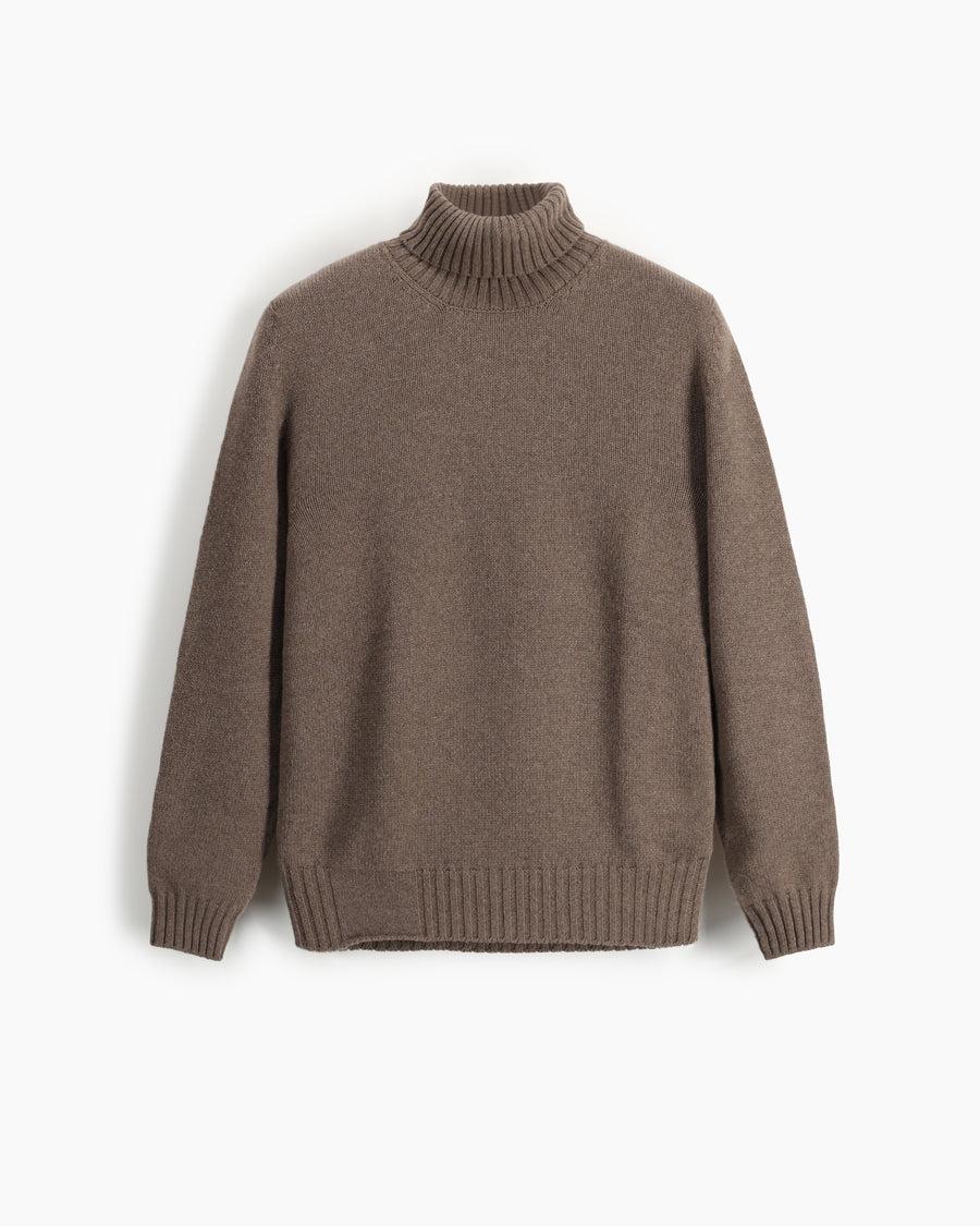 Scaglione TURTLE NECK SOFT HYBRD CASHMERE TAUPE Trasporto libero internazionale
