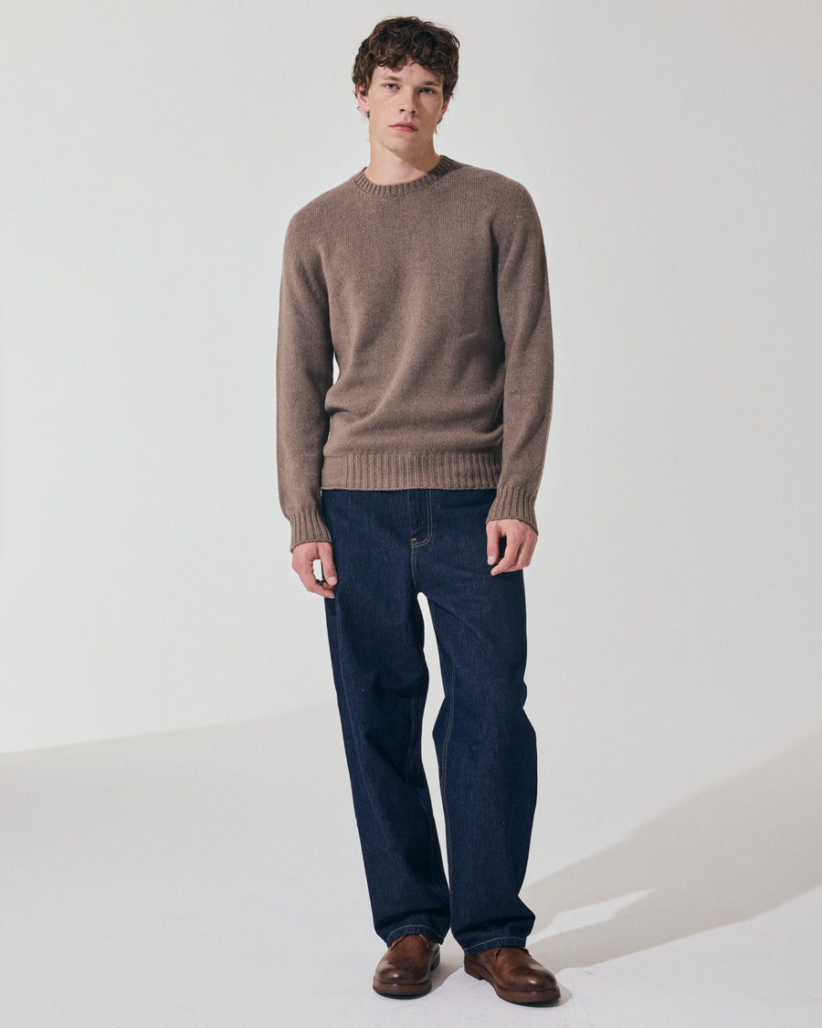 Scaglione ROUND NECK SOFT HYBRD CASHMERE TAUPE Limitato a 3 giorni