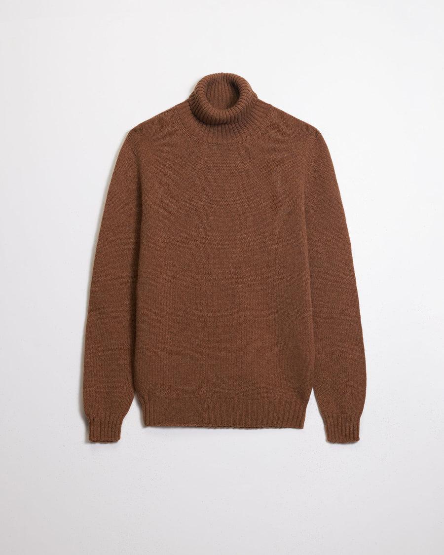 Scaglione TURTLE NECK SEAMLESS SOFTWOOL RUST Esporta salva