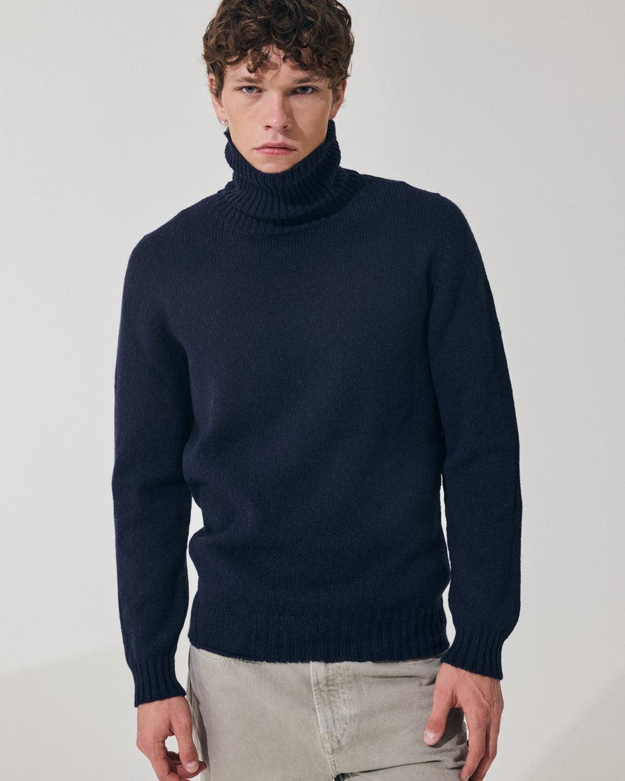 Scaglione TURTLE NECK SEAMLESS SOFTWOOL DKNAVY Black Friday Prezzi