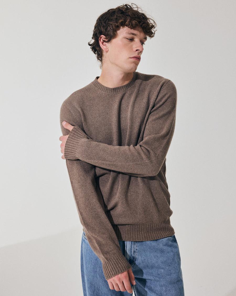 Scaglione ROUND NECK SEAMLESS HYBRD CASHMERE TAUPE In Linea