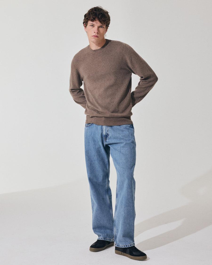 Scaglione ROUND NECK SEAMLESS HYBRD CASHMERE TAUPE In Linea