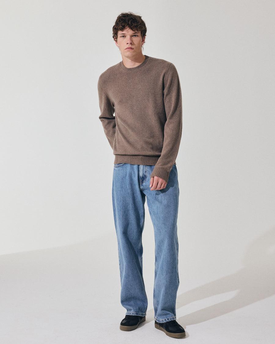 Scaglione ROUND NECK SEAMLESS HYBRD CASHMERE TAUPE In Linea