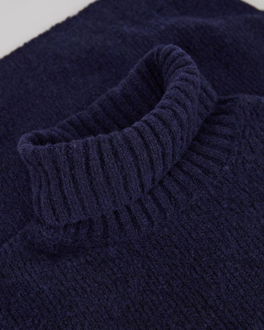 Scaglione TURTLE NECK SEAMLESS PUFFED CASHMERE CASHMERE NAVY Vendita