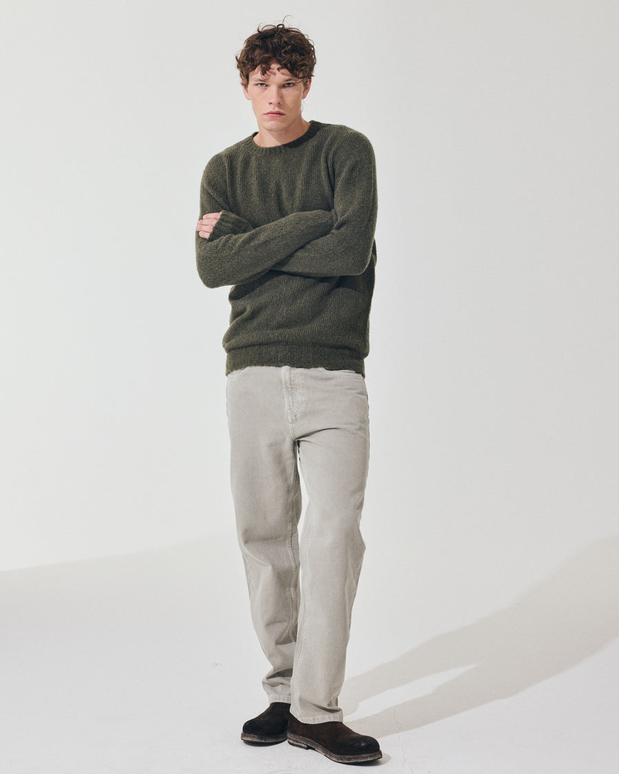 Scaglione ROUND NECK SEAMLESS PUFFED CASHMERE CASHMERE FOREST Qualità Garantita