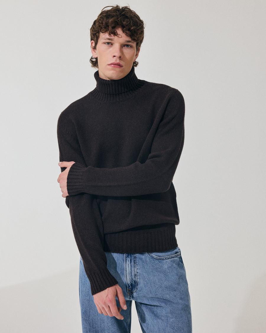 Scaglione TURTLE NECK SOFT HYBRD CASHMERE EBANO Acquista Ora