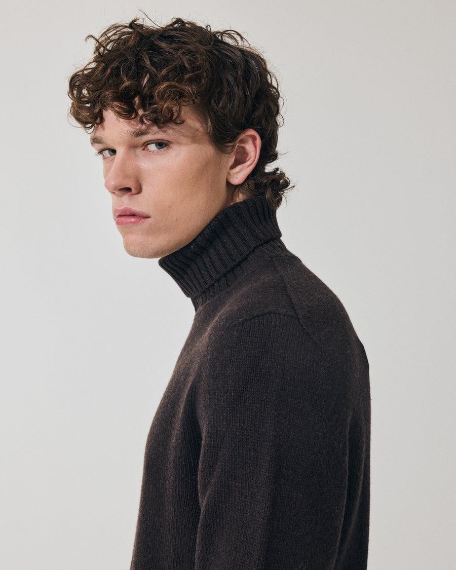 Scaglione TURTLE NECK SOFT HYBRD CASHMERE EBANO Acquista Ora