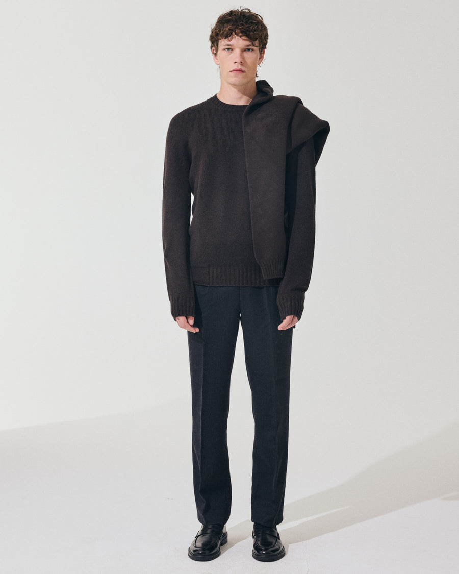 Scaglione ROUND NECK SOFT HYBRD CASHMERE EBANO Promozione Limitata