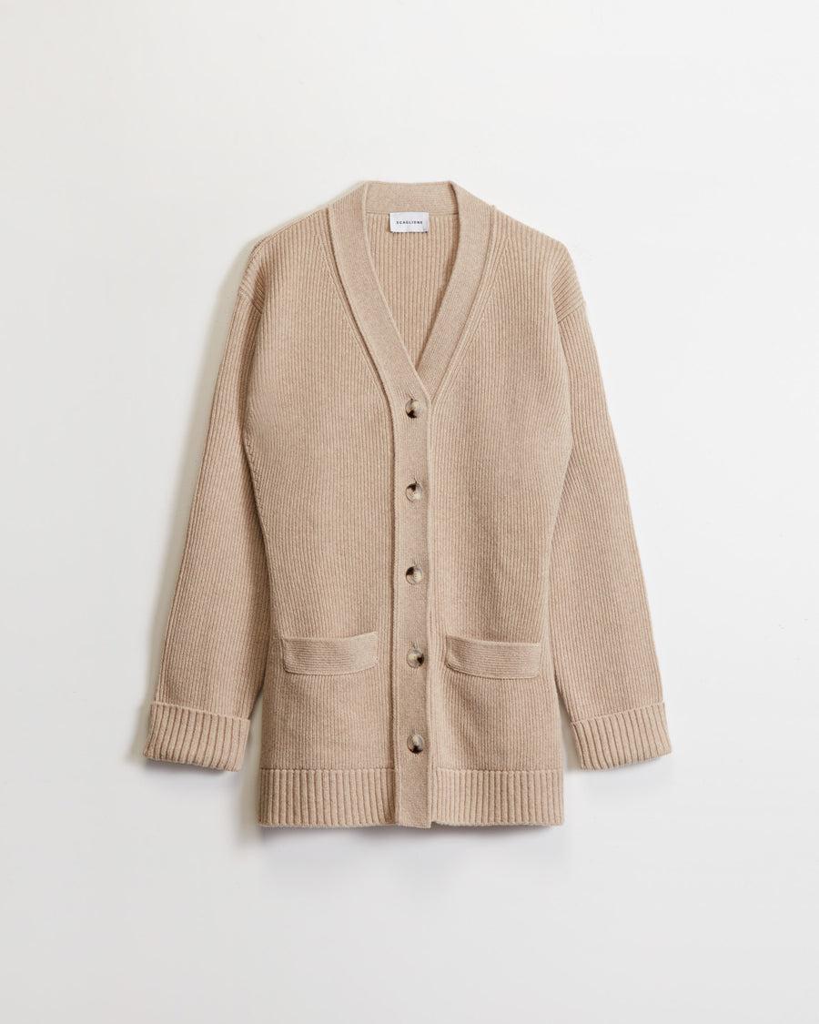 Scaglione CARDIGAN TIGHT FULLNEEDLE SAND Presa