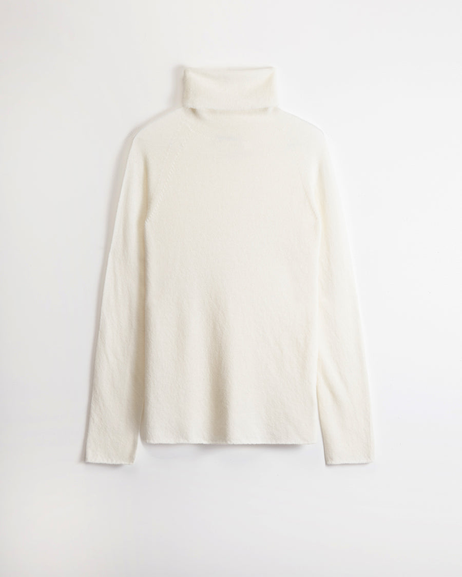 Scaglione TURTLE NECK SLIM RAGLAN SEAMLESS MILK In Vendita