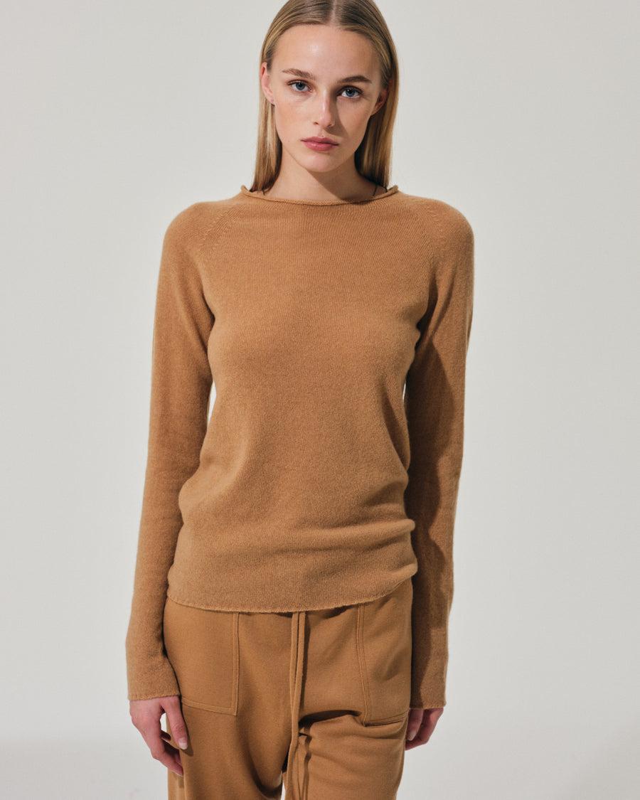 Scaglione ROUND NECK SLIM RAGLAN SEAMLESS CARAMEL Hotsell