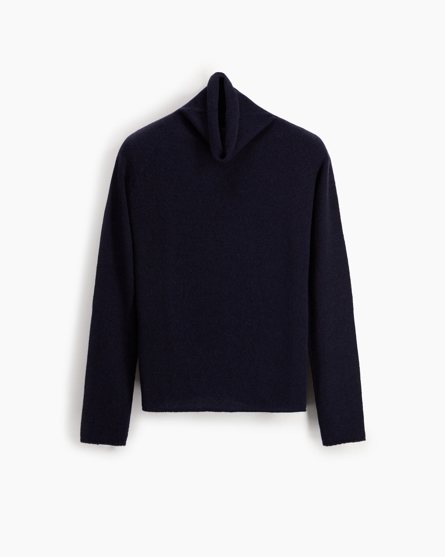 Scaglione TURTLE NECK RAGLAN SEAMLESS HYBRID CASHMERE NAVY Spedizione gratuita