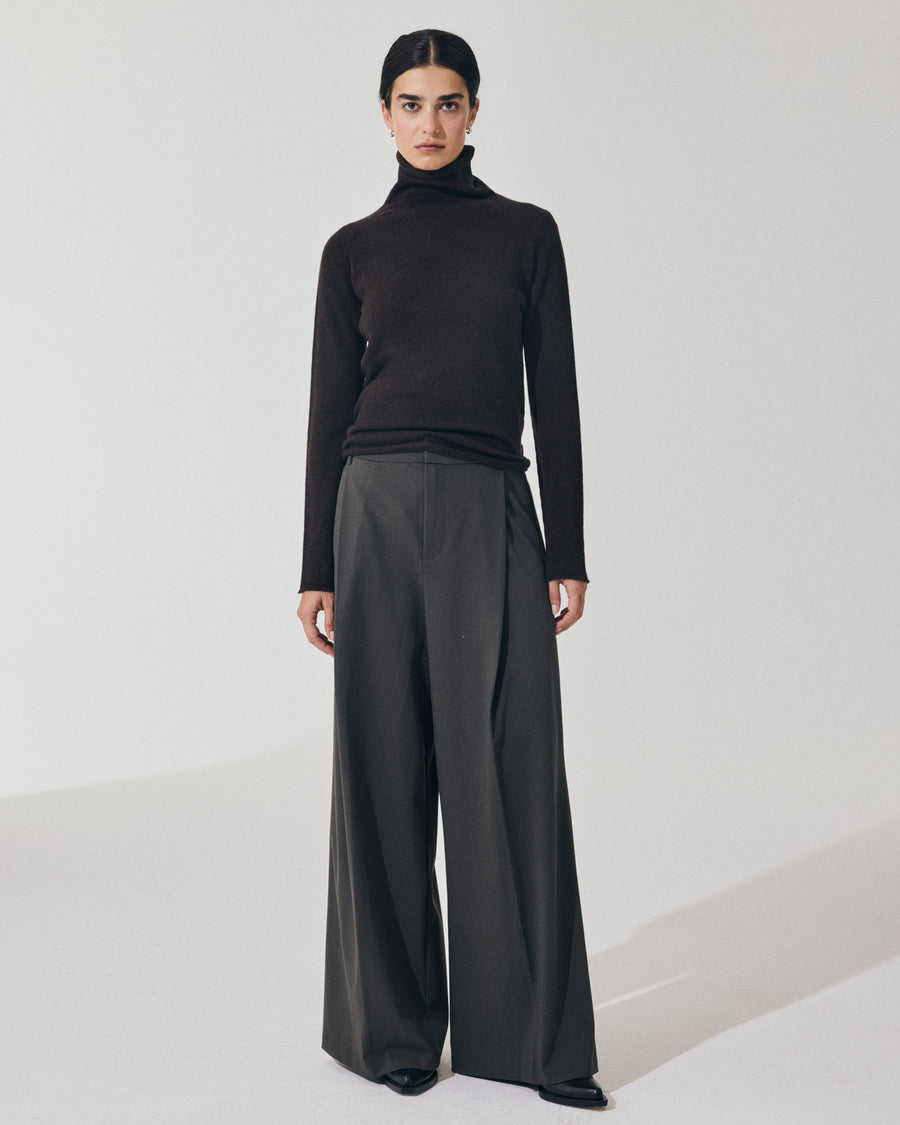 Scaglione TURTLE NECK RAGLAN SEAMLESS HYBRID CASHMERE EBANO Sconto di tempo limitato